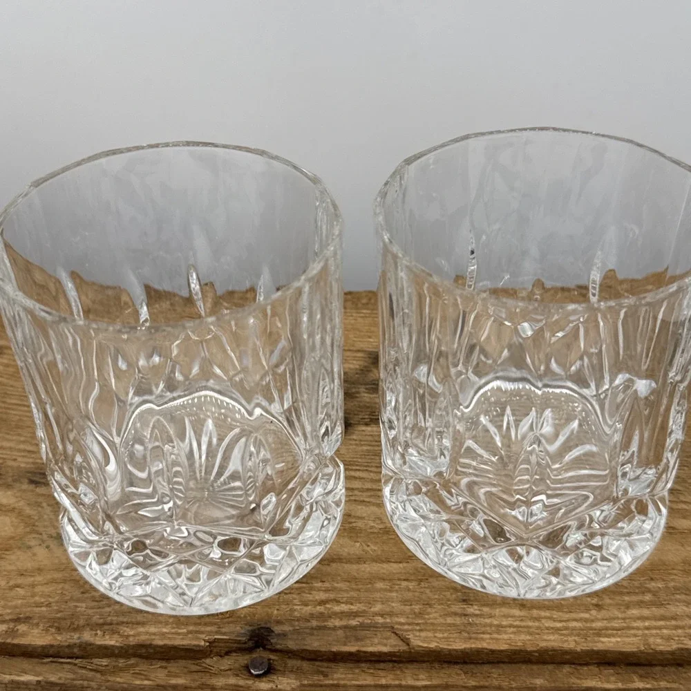 Godinger Oxford Crystal Double Old Fashioned Glasses Set of 2 Barware 9oz